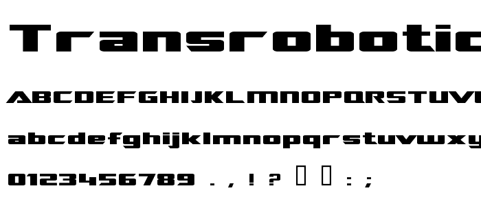 TransRobotics Extended font
